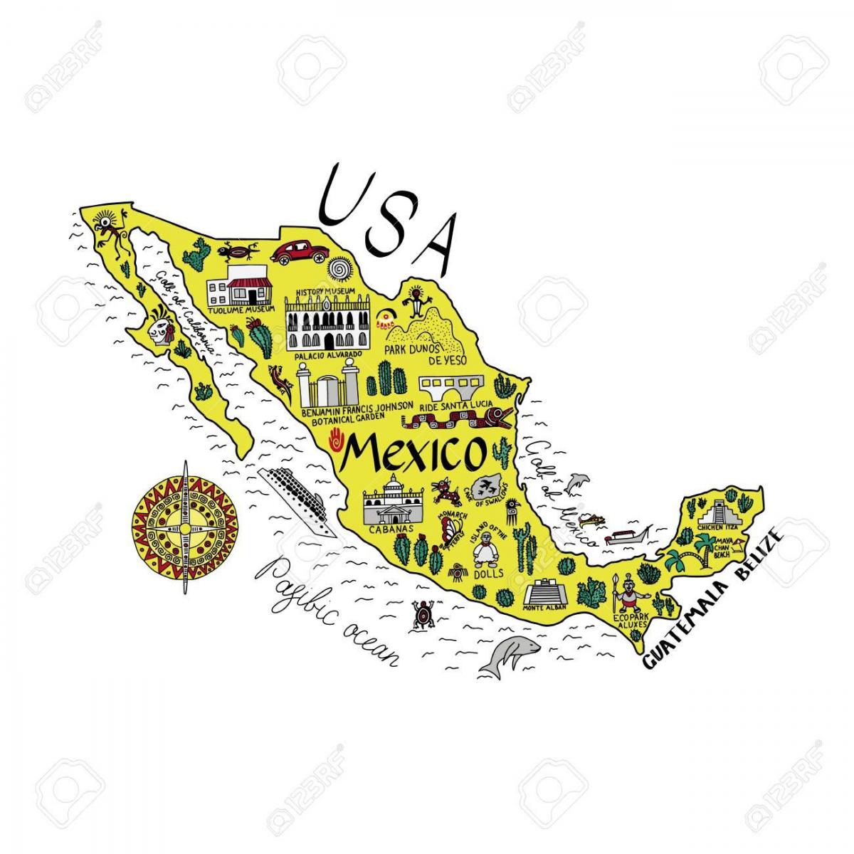 Mapa de atracciones turísticas de México