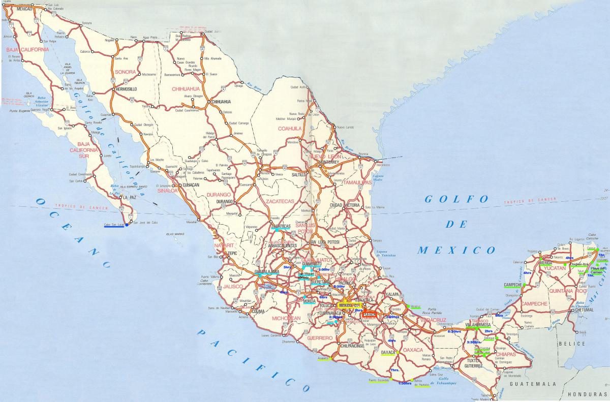 Mapa de conducción de México