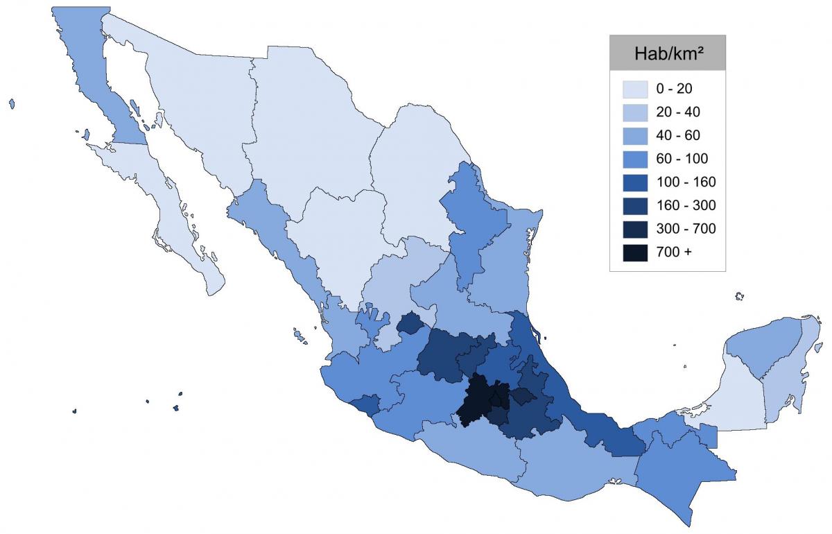 Mapa de densidad de México