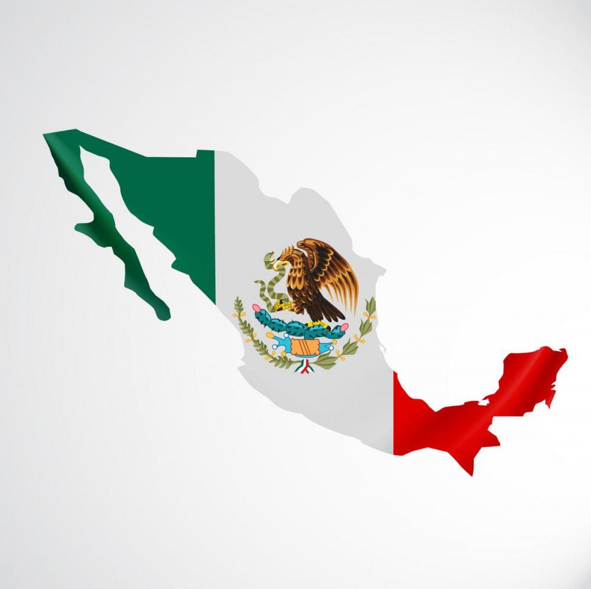 Mapa de la bandera de México