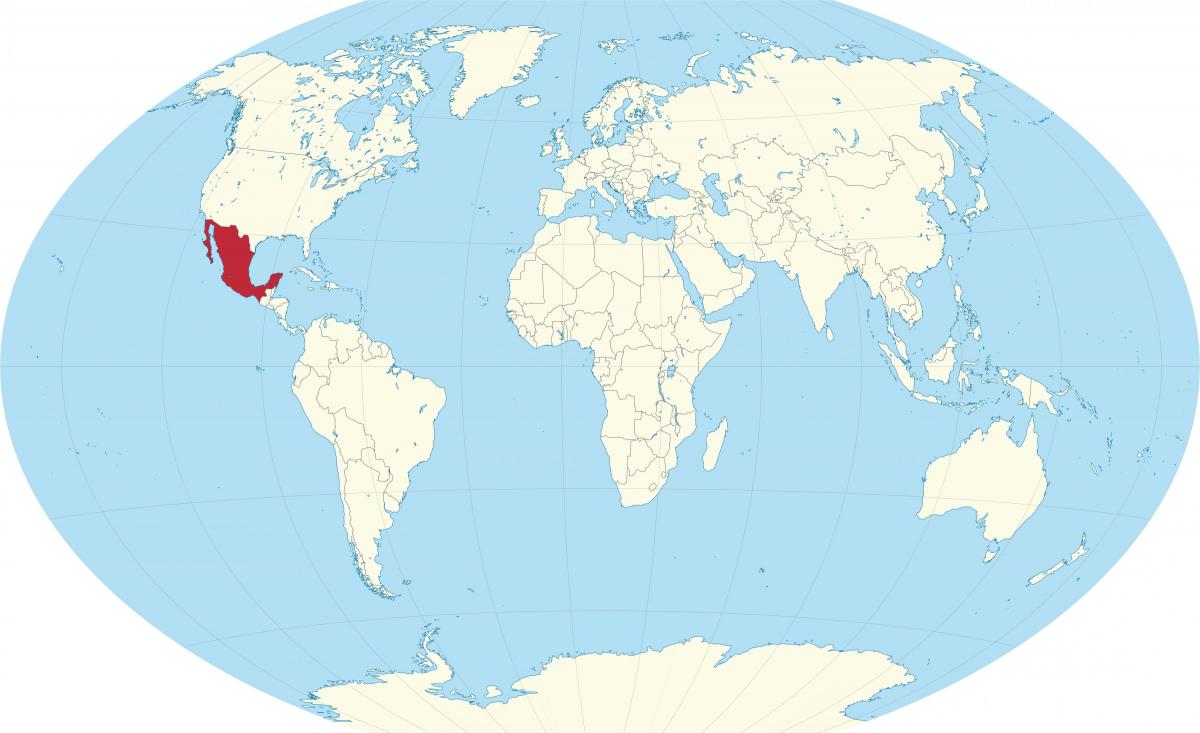 Ubicación de México en el mapa mundial