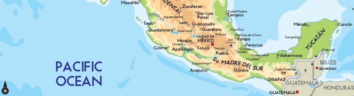Mapa del sur de México