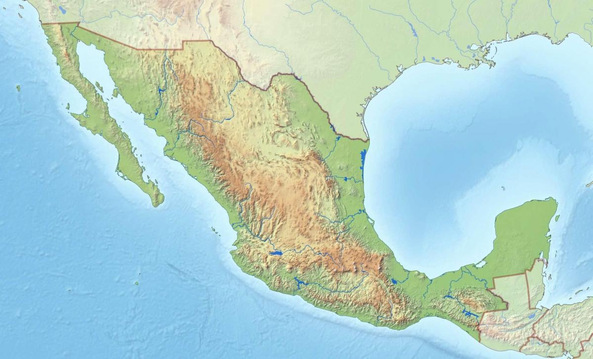 Mapa del relieve de México