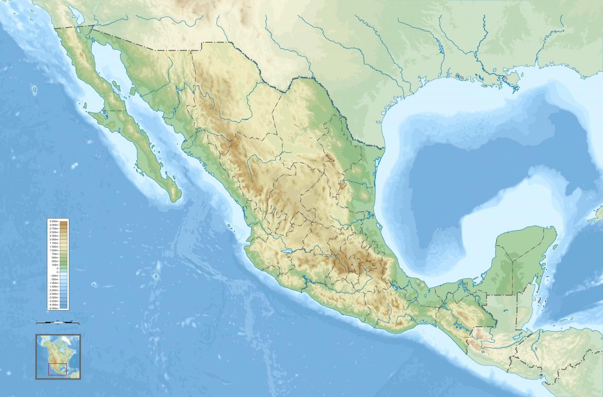 Mapa topográfico de México